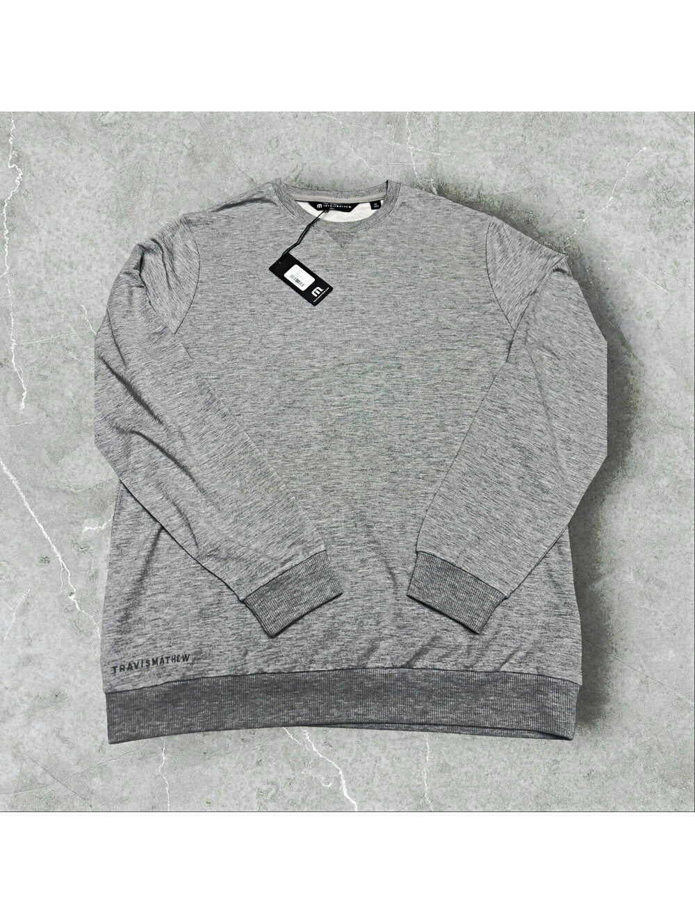 TravisMathew Men's Amenities Gray crewneck Sweatshirt medium